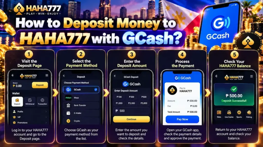 How to Deposit Money to HAHA777 with GCash