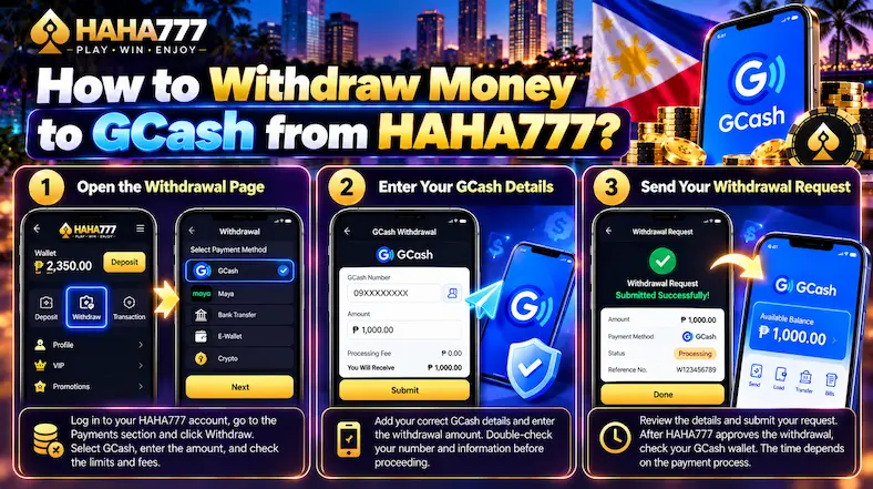 How to Withdraw Money to GCash from HAHA777