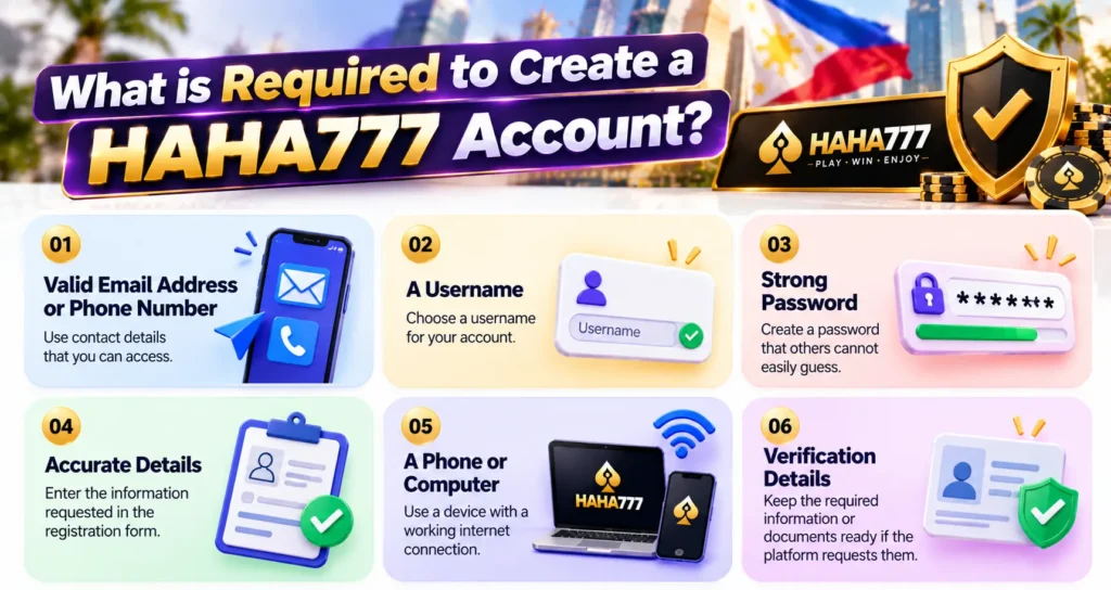 What is Required to Create a HAHA777 Account