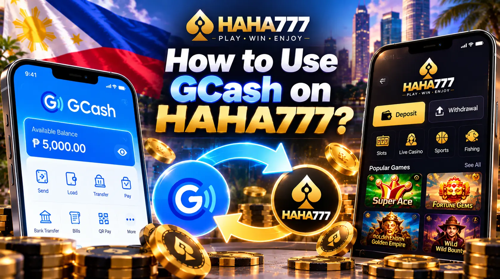 how to use GCash on HAHA777